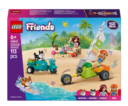 Klocki LEGO® LEGO Friends 42641 Surfujące psy i przygoda na skuterze